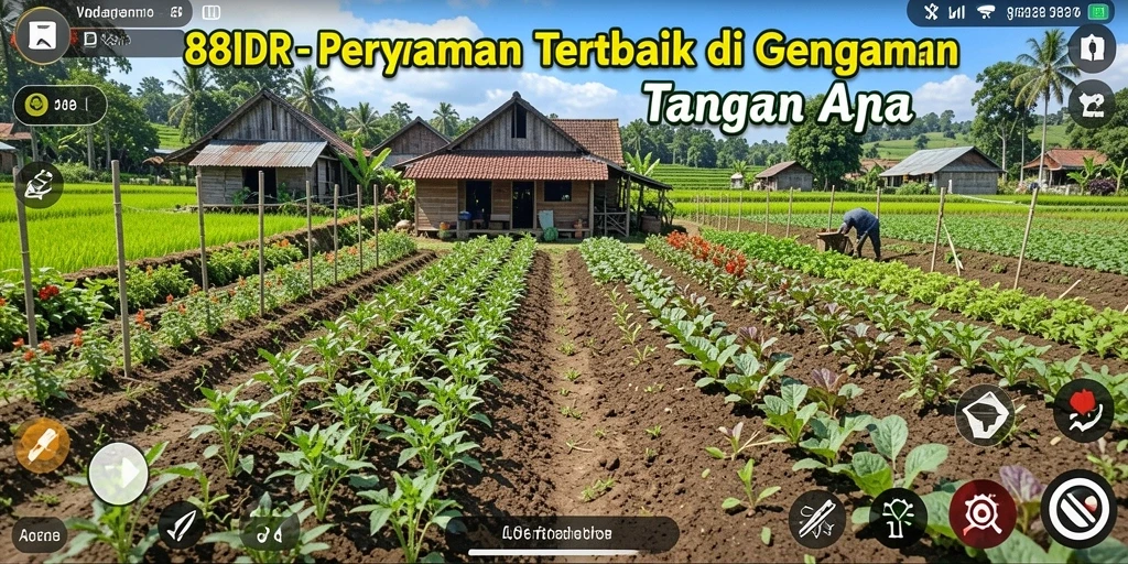 Screenshot gameplay <strong>88IDR</strong> yang menunjukkan aktivitas bertani yang menyenangkan.