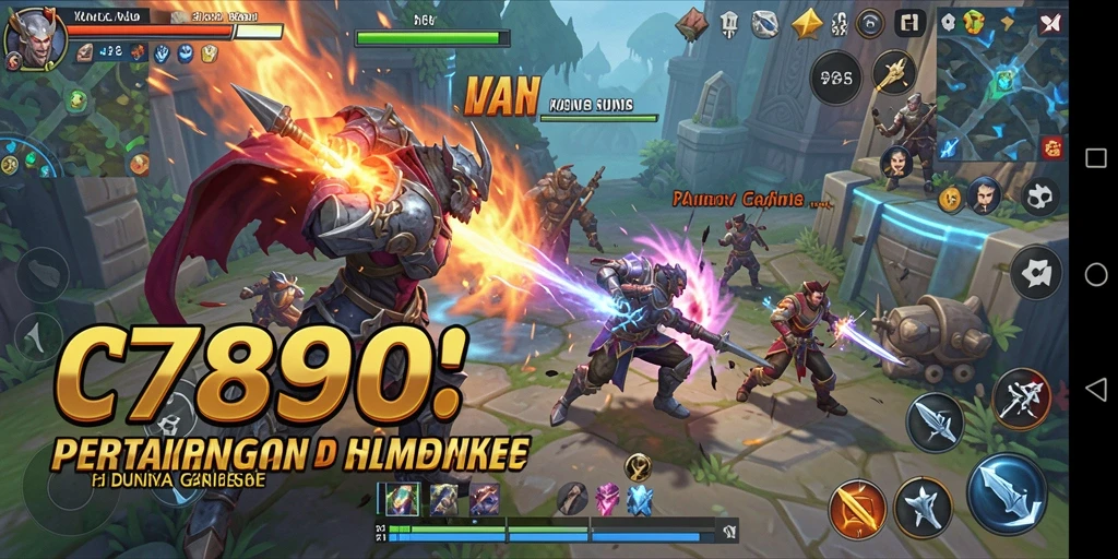 Screenshot C7890 menampilkan pertarungan intens antara karakter dengan efek visual mengagumkan.