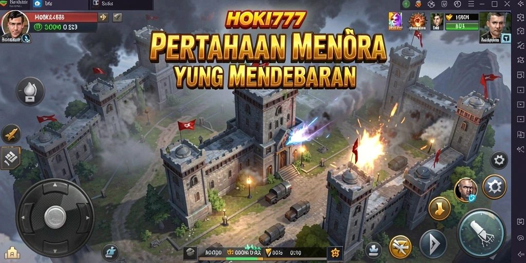 Tangkapan layar gameplay HOKI777 menunjukkan aksi Tower Defense yang mendebarkan.
