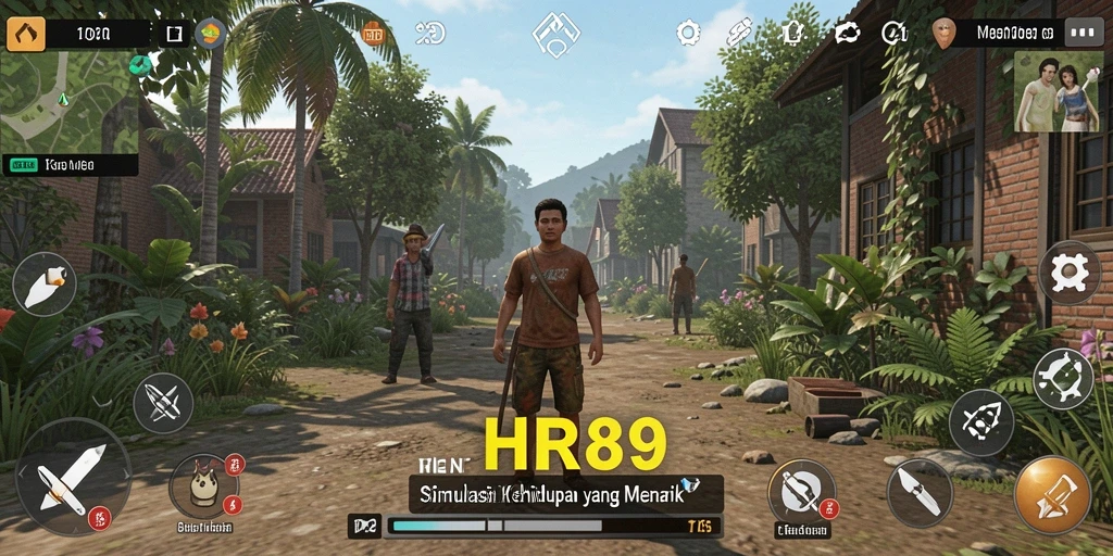 Tampilan gameplay HR89 menampilkan berbagai aktivitas simulasi kehidupan yang menarik.
