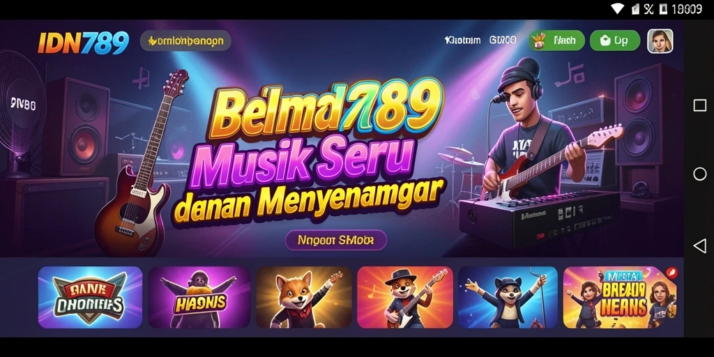 Tampilan screenshot IDN789 dengan gameplay yang menarik dan penuh musik.