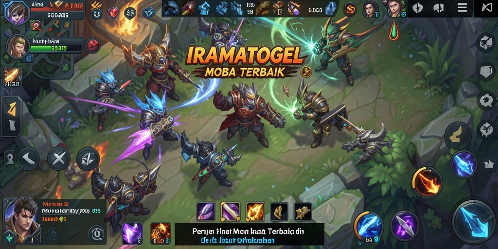 Screenshot gameplay IRAMATOGEL yang menunjukkan pertarungan intens.