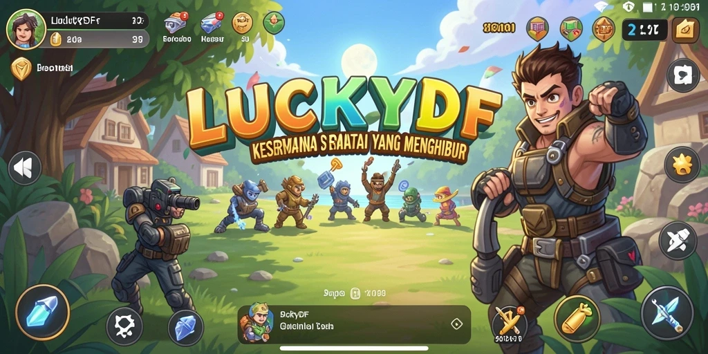 Tampilan screenshot utama LUCKYDF dengan gameplay yang menyenangkan dan dinamis.