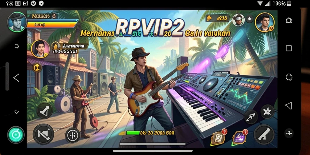 Tangkapan layar utama RPVIP2 menampilkan gameplay musik yang mengasyikkan.