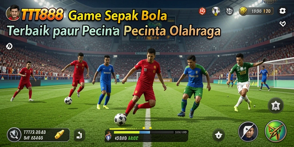 Tampilan gameplay TTT888 yang seru dan penuh aksi sepak bola.